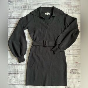 Anthropologie Mable Knit Sweater Dress V-neck Belted Mini Stretchy Cozy Size S